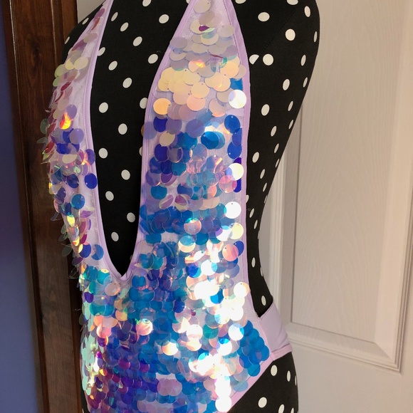 Lilac sequin bodysuit XS - Picture 3 of 5